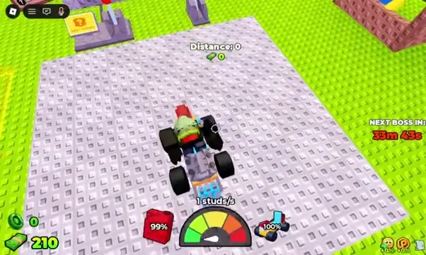 Build and Kill Zombies finished car on the pad with NEXT BOSS IN timer